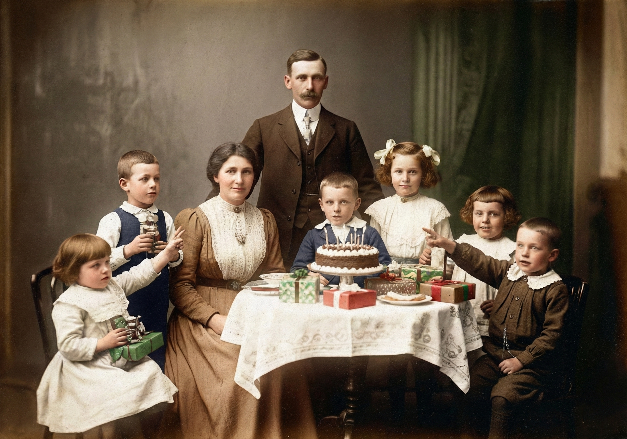 Colorized family photo